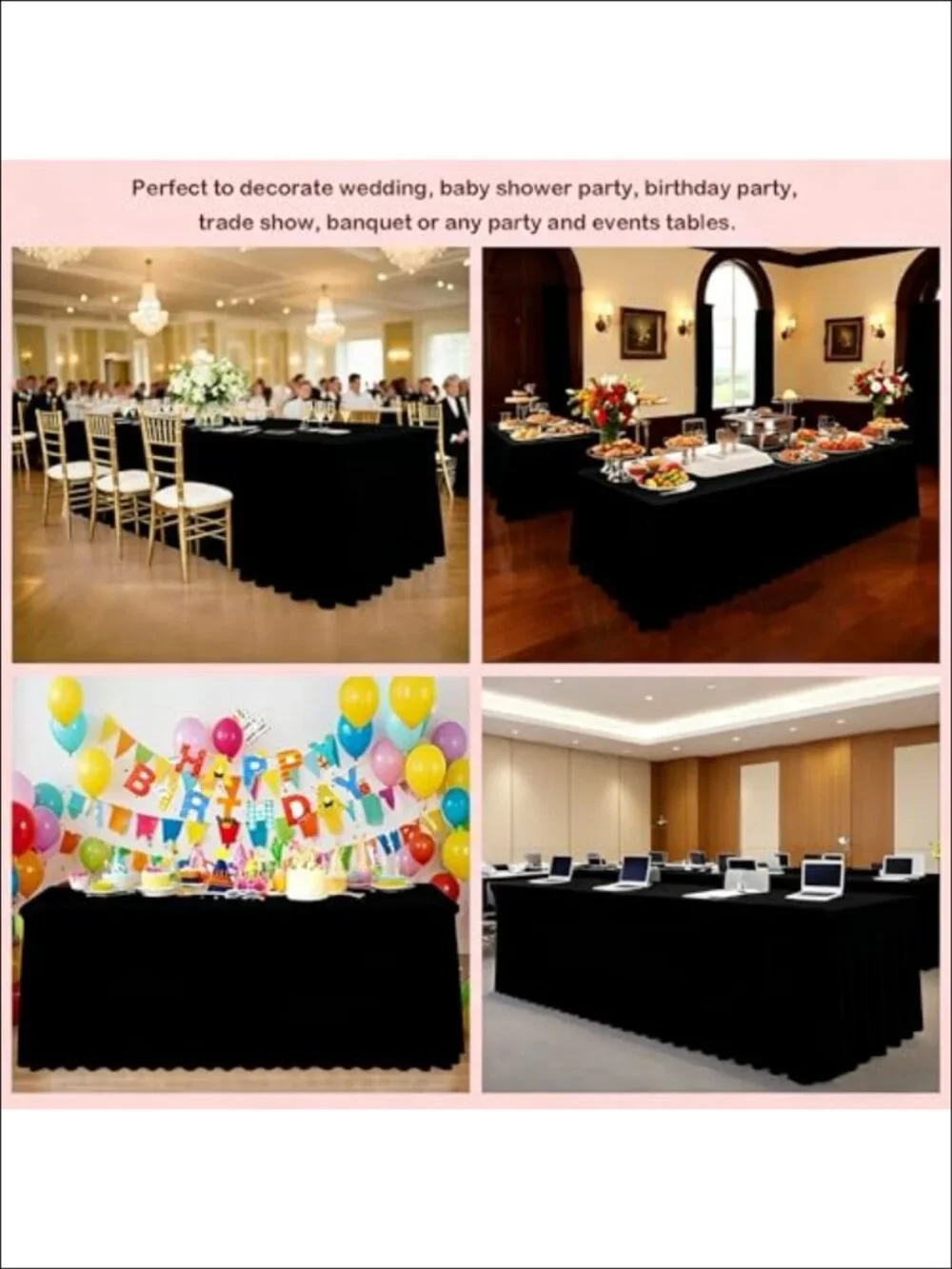 5 Pack Spandex Tablecloths 6ft Rectangle Fitted Covers